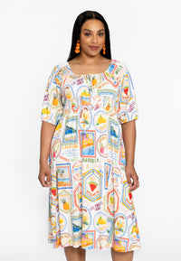 Kleid mit gesmokten Taillen TROPICANADress smock waist TROPICANA - ecru - #1