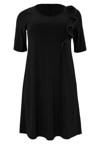 Dress A-line zipflower DOLCE - black - #1