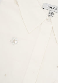 Blouse sparkle COTTON - white - #4