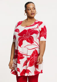 Tunic wide bottom LILY - red - #1