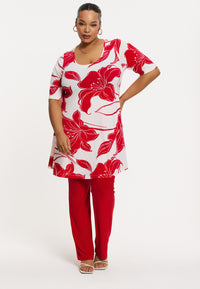 Tunic wide bottom LILY - red - #2