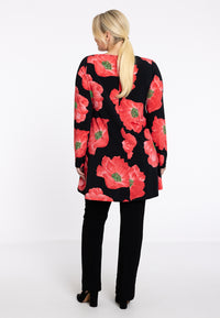 Tunic wide bottom PETALS - red - #3