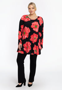 Tunic wide bottom PETALS - red - #2