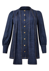 Tunika mit Schleife DENIM DOLCETunic scarf DENIM DOLCE - blue - #3