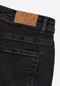 Wide leg jeans with pearls - black - #3