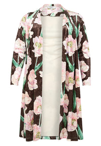 Velvet cardigan FIORITO - brown - #4