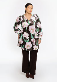 Tunic wide bottom FIORITO - brown - #2