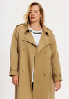 Trenchcoat mit nieten - mid brown