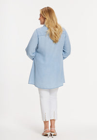 Blouse strass collar INDIGO LYOCELL - indigo - #3
