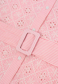 Blouse-dress BRODERIE STRIPES - pink - #4