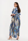 Maxi dress flare sleeve RIPPLES - blue - #3