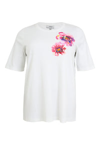 T-shirt with flowers COTTON - white - #5
