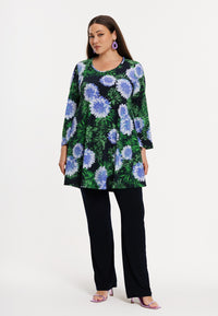 Tunic wide bottom FULL BLOSSOM - blue - #5