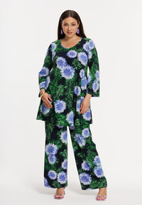 Tunic wide bottom FULL BLOSSOM - blue - #2