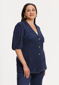 Blazer puffsleeve DENIM DOLCE - blue - #1