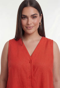 Top LINEN - light red - #1