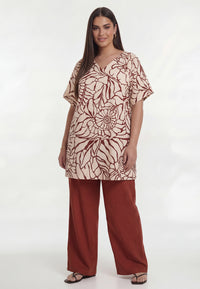 Tunic relaxed BLOOMPOPPY - dark red - #2