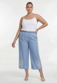Trousers loose 7/8 SWEET FLORA - light blue - #3