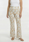 Trousers bootleg FLOWER STAMP - light brown - #2