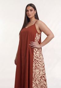 Dress swing maxi BRICK - dark red - #2