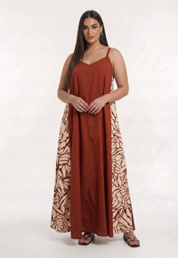 Dress swing maxi BRICK - dark red - #1