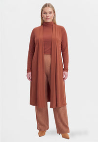 Cardigan long UNI R-DOLCE - mid brown - #2
