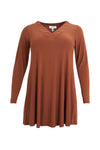 Tunic wide bottom with strass UNI R-DOLCE - mid brown - #3