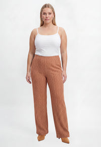 Trousers straight FISHBONE - mid brown - #4