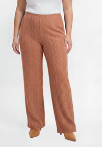 Trousers straight FISHBONE - mid brown - #1