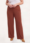 Trousers loose UNI R-DOLCE - mid brown - #1
