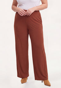 Trousers loose UNI R-DOLCE - mid brown - #1