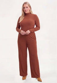Trousers loose UNI R-DOLCE - mid brown - #2