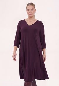 Dress midi UNI DOLCE - dark purple - #1