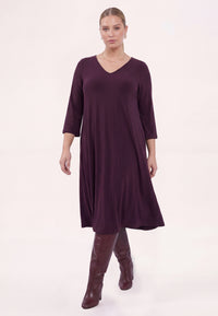 Dress midi UNI DOLCE - dark purple - #2