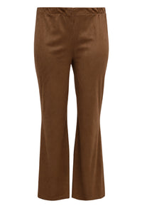 Trousers bootcut SUEDE ALIKE - mid brown - #3
