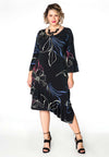 Dress asymm frill LAUREN - black - #2