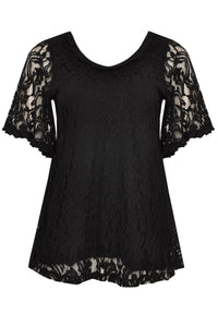 Tunic flare LACE - black - #1