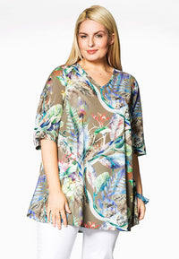 Blouse A-line BOTANIC - green - #1