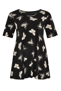 Tunic wide bot FARFALLE - black - #4