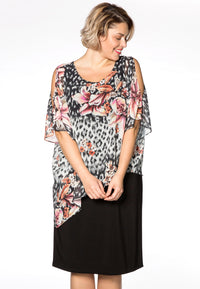 Dress double top LEOFLOWER - black - #1