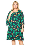 Dress A-line wide PINEAPPLE - blue - #1