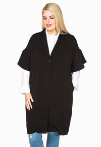 Jacket frill sleeve Interlock - black - #2