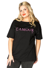Shirt wide short sl L'amour - black - #1