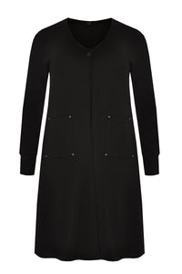 Cardigan pockets INTERLOCK - black - #4