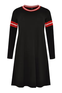 Dress stripe rib INTERLOCK - black - #4