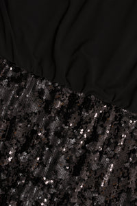 Dress wide sequin border - black - #5