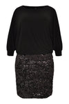 Dress wide sequin border - black - #4