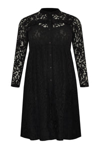 Dress ruffled LACE - black - #4