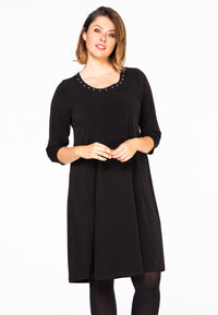 Dress studded neck DOLCE - black - #1