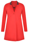 Blazer v-neck collar interlock - red - #4